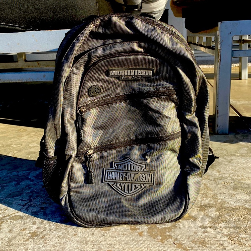 HARLEY DAVIDSON Metallic Silver backpack for riding